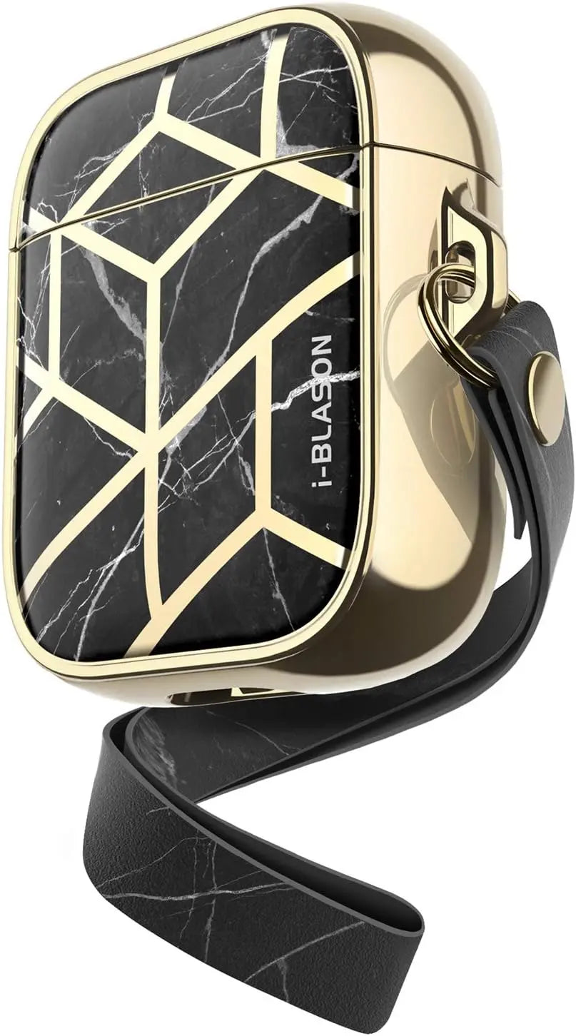 i-Blason Cosmo Series Case Designed for Airpods 2nd Generation/1st Generation, 360° Protective Stylish Marble AirPods Case Cover Compatible with Apple AirPods 1st/2nd (Black) My Store