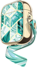i-Blason Cosmo Series Case Designed for Airpods 2nd Generation/1st Generation, 360° Protective Stylish Marble AirPods Case Cover Compatible with Apple AirPods 1st/2nd (Jade) My Store