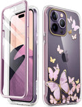 i-Blason Cosmo Series Case for iPhone 14 Pro Max 5G 6.7 inch (2022 Release), Slim Full-Body Stylish Protective Case with Built-in Screen Protector (Purplefly) My Store