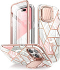 i-Blason for iPhone 15 Pro Max Case MagSafe with Camera Cover Stand, Slim Style Full-Body Phone Case for iPhone 15 Pro Max with Built-in Screen Protector & Kickstand (Marble) My Store