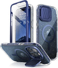 i-Blason for iPhone 15 Pro Max Case MagSafe with Camera Cover Stand, Blue My Store