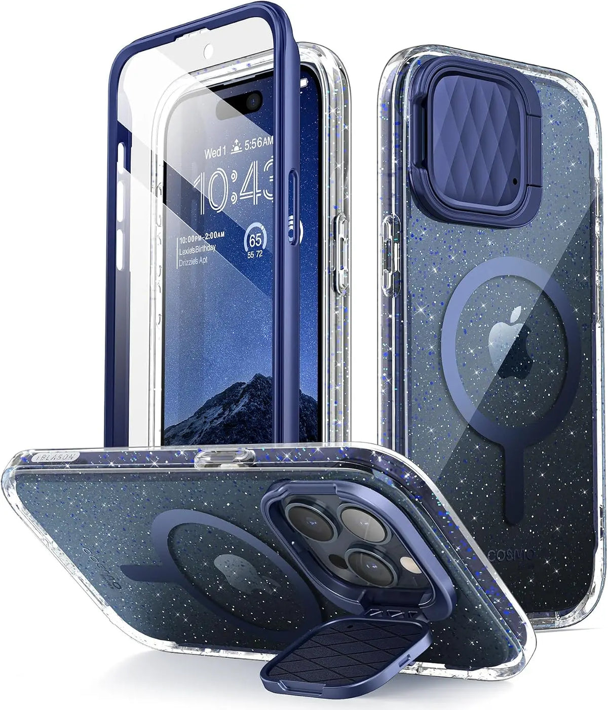 i-Blason for iPhone 15 Pro Max Case MagSafe with Camera Cover Stand, Blue My Store