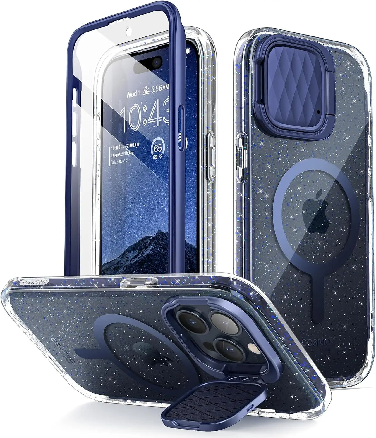 i-Blason for iPhone 15 Pro Case MagSafe, w/‌ Screen Protector, BlueGlitter My Store