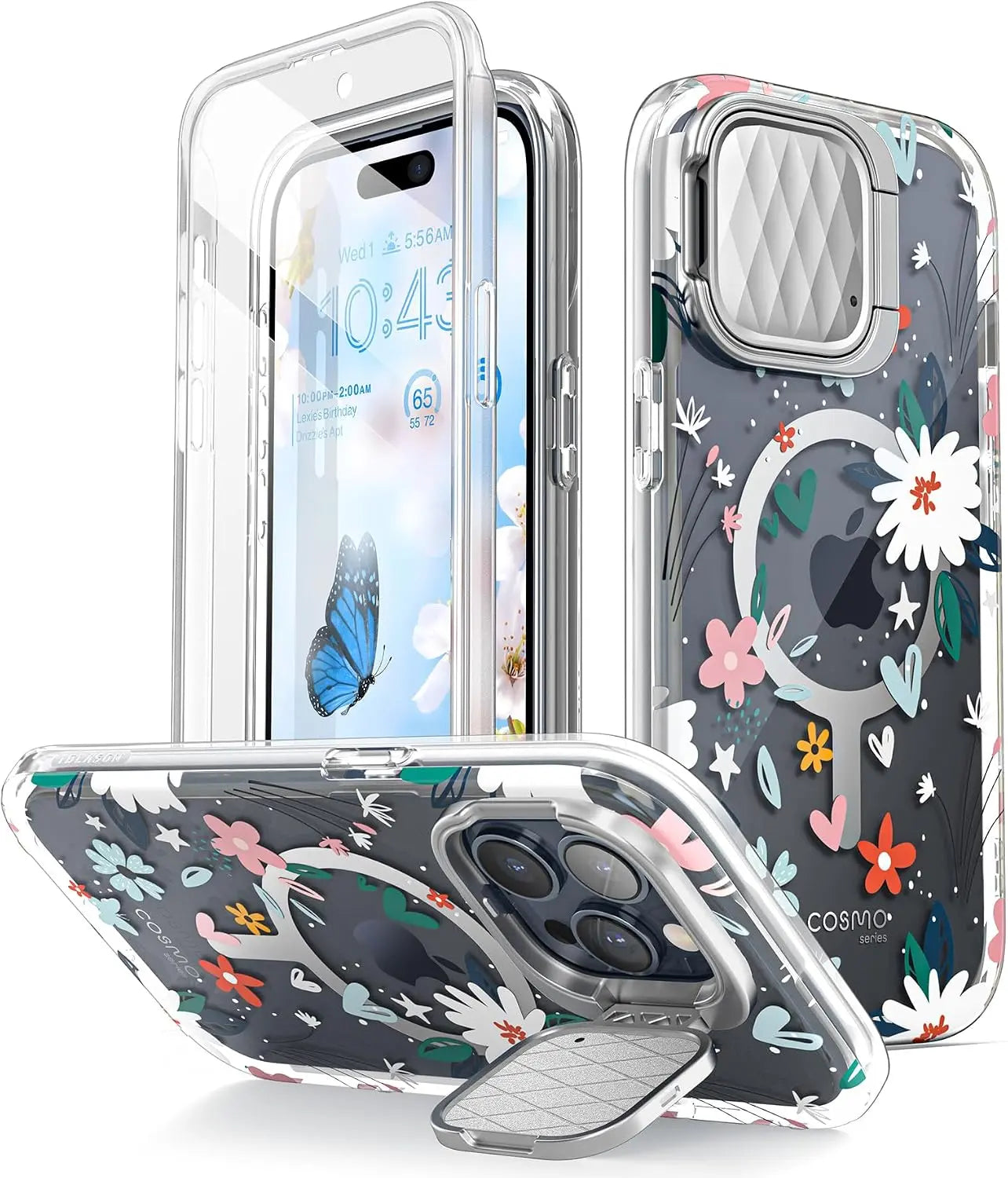 i-Blason for iPhone 15 Pro Max Case MagSafe with Camera Cover Stand, Flower My Store